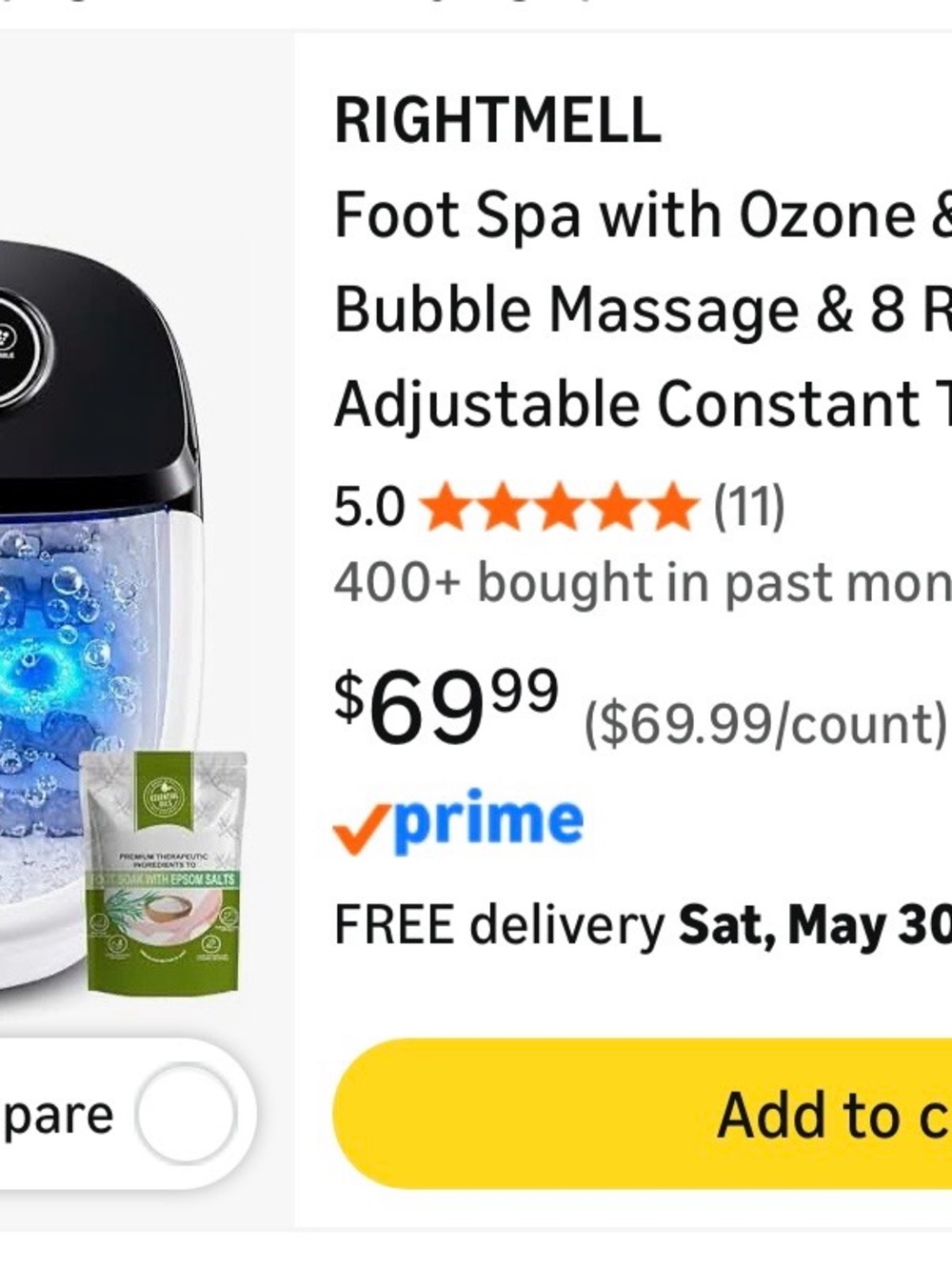 RIGHTMELL—- HOT BUBBLE MASSAGE FOOT BATH- 🦶🛁